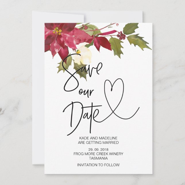 Convites Casamento de Inverno Salve Nossa Data Natal (Frente)