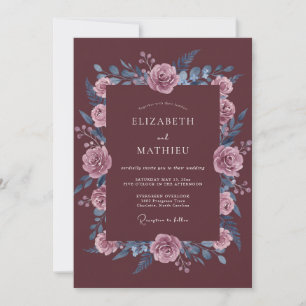 Convites Casamento de Inverno Soberbo em Marrom