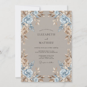 Convites Casamento de Inverno Soberbo em Taupe