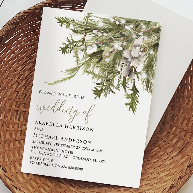 Convites Casamento de Inverno Sonho Boho Aquarela (Criador carregado)