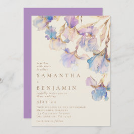Convites Casamento de Iris Floral Watercolor