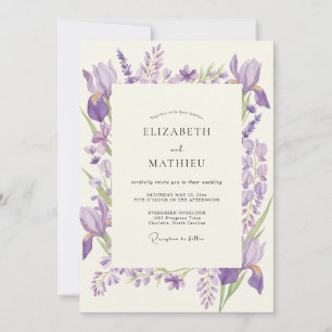 Convites Casamento de Íris Violeta Eucalipto Âmbar