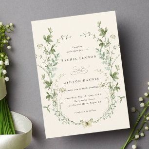 Convites Casamento de Ivory Elegant Watercolor