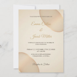 Convites Casamento de Ivory, Pebble de Champagne Minimalist
