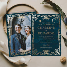 Casamento de Ivy Dourado Medieval Indigo Celestial