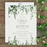 Convites Casamento de Ivy & Sage Monogramas<br><div class="desc">Este convite para o casamento faz parte da Ivy & Sage Monograma Wedding Invitation Suite criada pela Simply Farmhouse Press. Suas simples quedas de folhagem verde são complementadas com o monograma do noivo. Você também pode alterar a cor da letra do monograma ou apagá-la,  se preferir.</div>