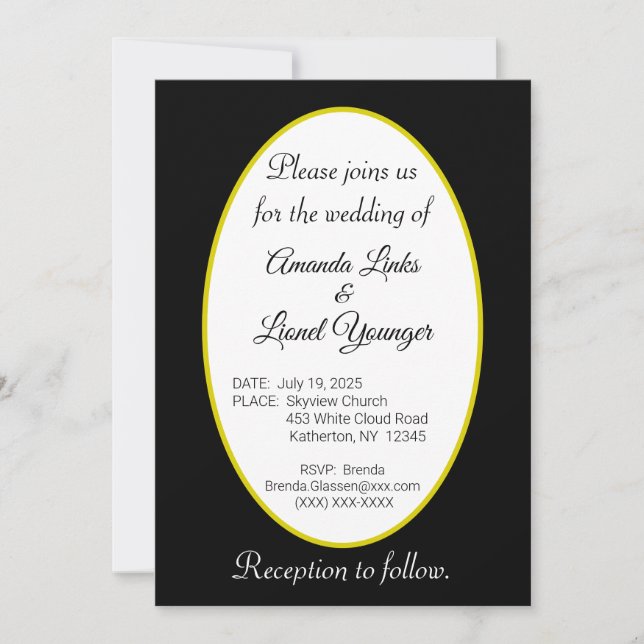 Convites Casamento de Janela Branca e Negra (Frente)