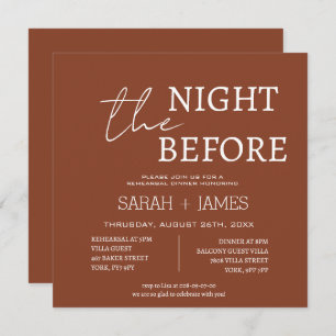 Convites Casamento de Janto de ensaio de Terracotta minimal