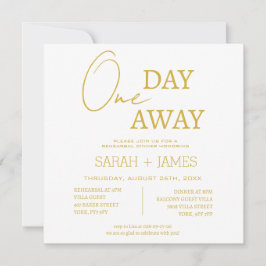 Convites Casamento de Janto de ensaio Dourado e branco a um