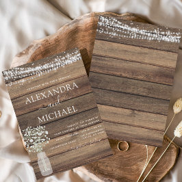 Convites Casamento de Jar Respiração do Bebê da Farmhouse R