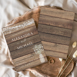 Convites Casamento de Jar Respiração do Bebê da Farmhouse R