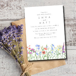 Convites Casamento de Jardim Boho de Primavera com Flores S