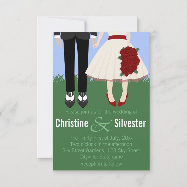 Convites Casamento de jardim, casamento 3.5 x 5 (Frente)