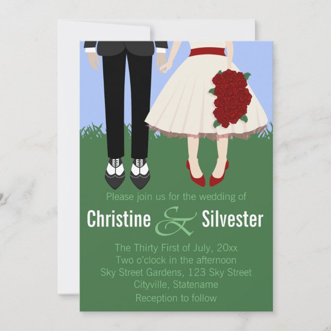 Convites Casamento de Jardim, casamento 5x7 (Frente)