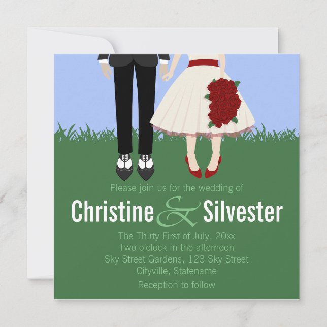 Convites Casamento de jardim, casamento de 5.25x5.25 (Frente)