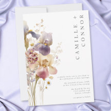 Casamento de Jardim com Aquarela de Íris Roxa Eleg