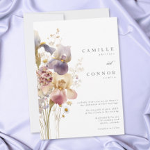 Casamento de Jardim com Aquarela de Íris Roxa Eleg