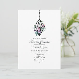 Convites Casamento de Jardim com Terrário Floral Pastel