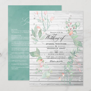 Convites Casamento de Jardim Country com Vegetação Pastel R