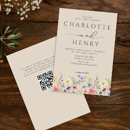 Convites Casamento de Jardim de Código QR Simples
