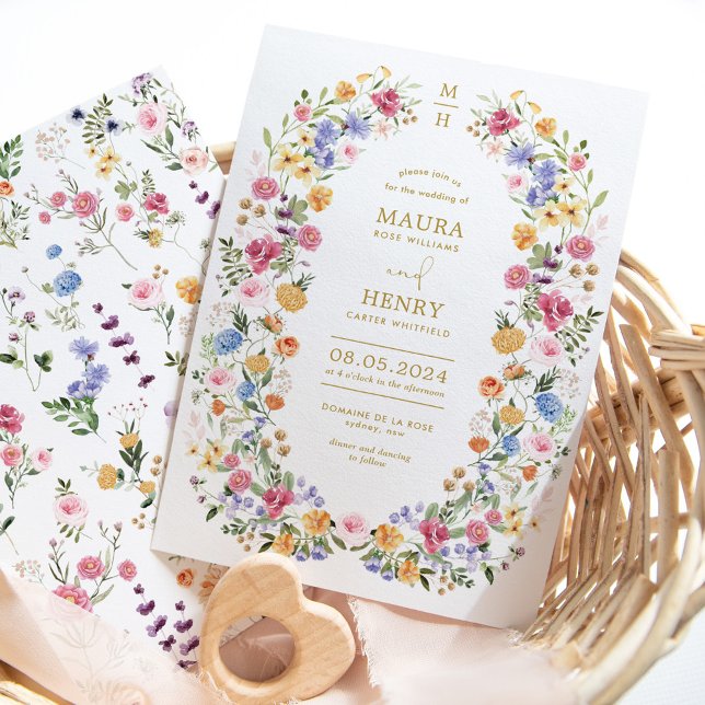 Convites Casamento de Jardim de Ferro de Floresta de Bright (Criador carregado)