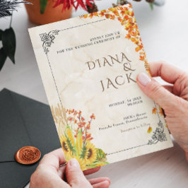 Convites Casamento de Jardim de Girassol Rosa Amarelo