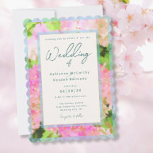 Casamento de Jardim de Hortênsias Rosa em Aquarela