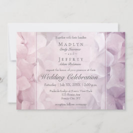 Convites Casamento de Jardim de Hydrangea Púrpura, Rosa Flo