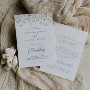 Convites Casamento de Jardim de Primavera com Flor Silvestr