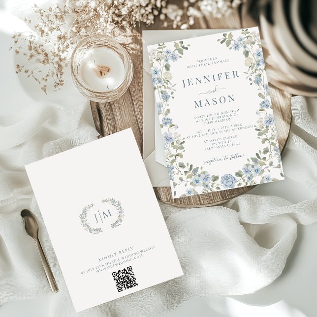 Convites Casamento de Jardim de Terra da Terra Verde Floral (Criador carregado)