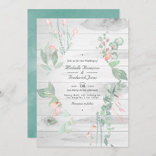 Convites Casamento de Jardim do Campo Rustic Pastel Greener