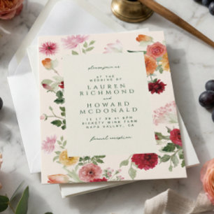 Convites Casamento de Jardim em Tons de Verde Musgo com Flo