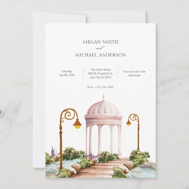 Convites Casamento de jardim estético (Frente)
