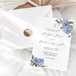 Convites Casamento de Jardim Floral Azul