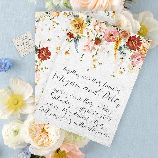 Convites Casamento de Jardim Floral Manuscrito (Painterly florals and handwritten romance for the most beautiful garden celebrations.)