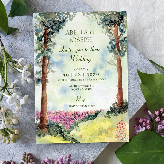 Convites Casamento de jardim florestal sonhador estético (Criador carregado)