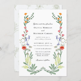 Convites Casamento de Jardim Secreto Boho Wildflower