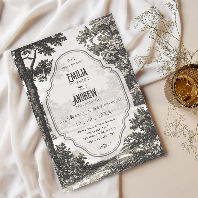 Convites Casamento de jardim vintage (Criador carregado)