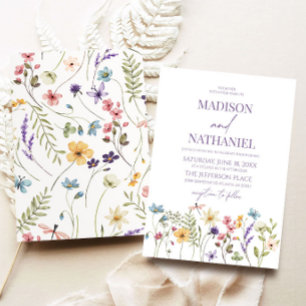 Convites Casamento de Jardins Florais de Flores Selvagens