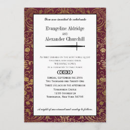 Convites Casamento de Jogadores Elegantes de Palavra Mediev