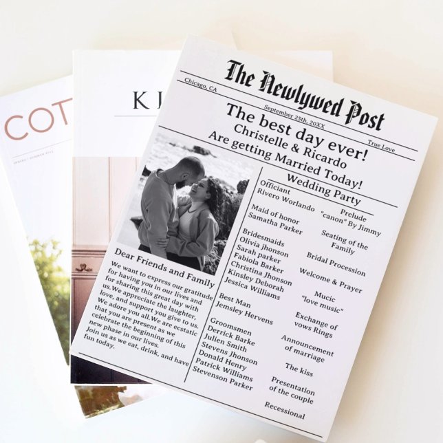 Convites Casamento de jornal com script simples salvar a da (Criador carregado)