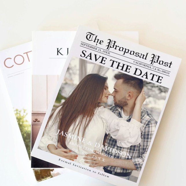 Convites Casamento de jornal da Caligrafia Moderna salve da (Criador carregado)