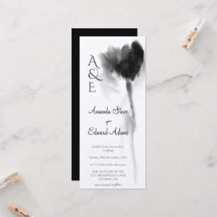 Convites Casamento de Kraft Rústico Floral Russo Chic Blac
