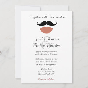 Convites Casamento de Lábios Vermelhos de Mustaches