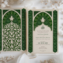 Casamento de Lace Islâmico de Verdant Emerald Eleg