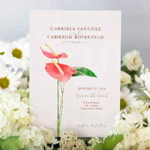 Convites Casamento de Laceleaf Tropical Floral Watercolor