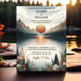 Convites Casamento de Lago Amar Montanha Lakeside