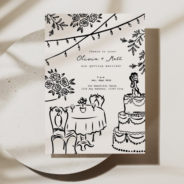 Convites Casamento De Lanternas Desenhadas Na Mão Whimsical (Lantern Wedding Invitation, Hand Drawn Wedding Invite, Whimsical Wedding Card, Romantic Lanterns Wed)