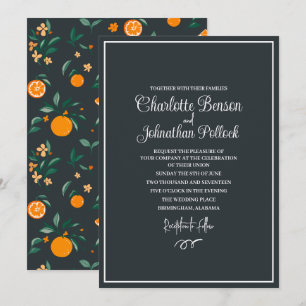Convites Casamento de Laranjas e Botânicos de Citrus Bloom