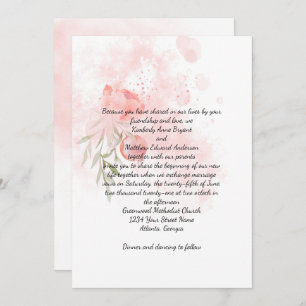 Convites Casamento de Lavagem de Pastel Pink Peony Watercol